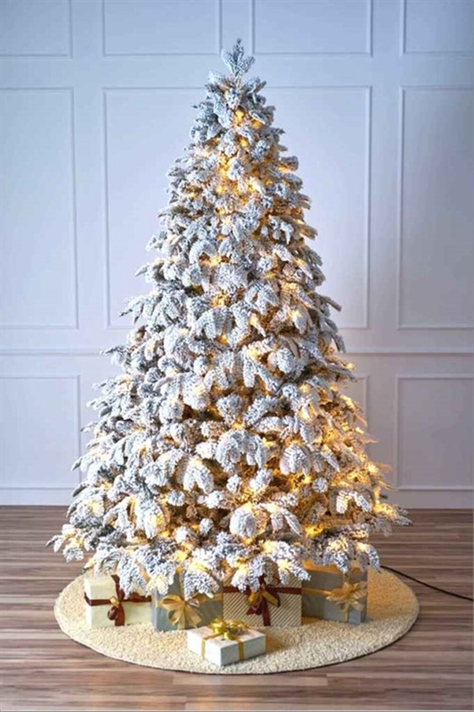 Ель искусственная заснеженная с лампочками "Альпийская" (ПВХ, ПЭ), H270 см 41250 - фото 102468