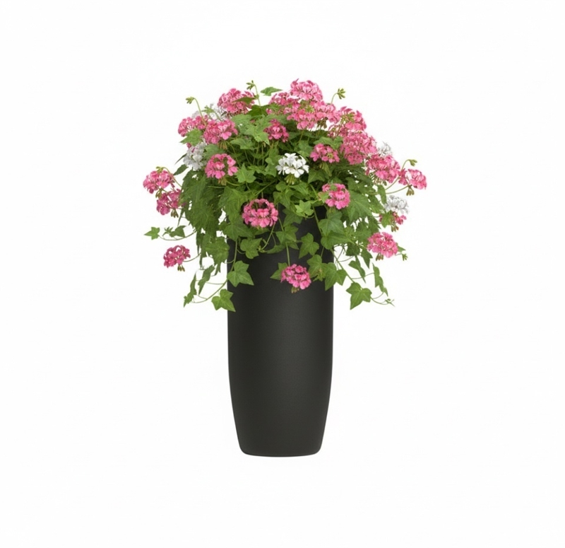 Кашпо CONCRETIKA ЙАР ИДЕАЛЬНО ЧЕРНЫЙ высокое 42392 - фото 104328