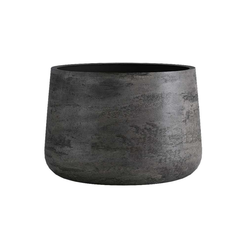 Кашпо CONCRETIKA КОНЕ КОНКРИТ ГРЕЙ ДАРК низкое 44161 - фото 106491