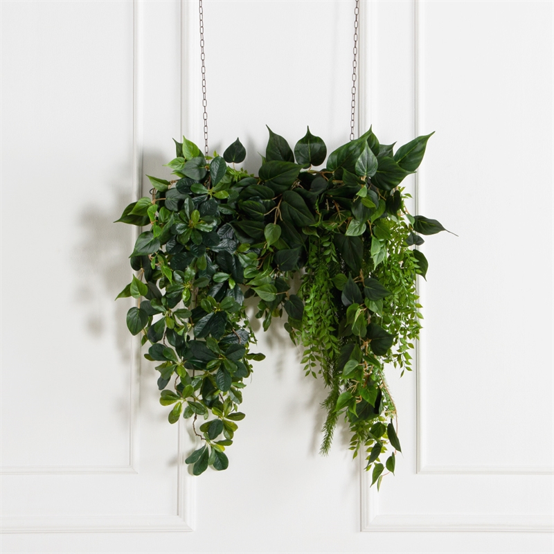 Л212(з)(F) Лиана искусственная с плющами L60см свес 60см, латекс 45473 - фото 109922
