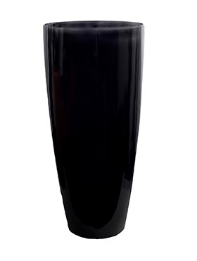 Кашпо Fiberstone glossy black dax (Pottery Pots) - фото 19085