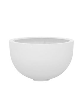 Кашпо Fiberstone glossy white bowl (Pottery Pots) - фото 19101