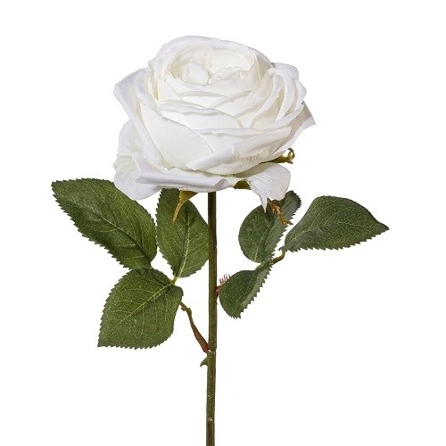 Роза H38 см белая (искусственная) GL - фото 30802