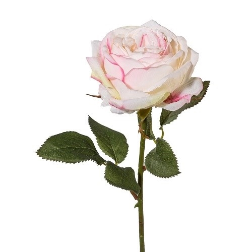 Роза H38 см бело-розовая (искусственная) GL - фото 30803