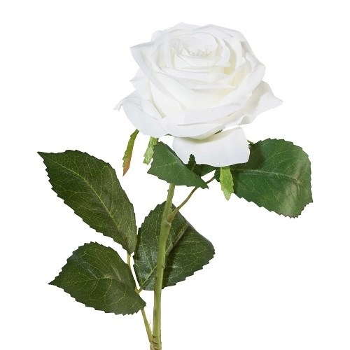 Роза H53 см белая (искусственная) GL - фото 30821