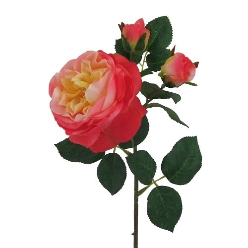 Роза садовая H55 см желто-розовая (искусственная) GL - фото 30828