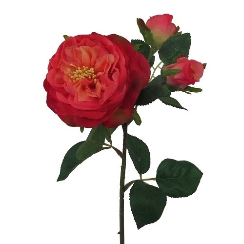 Роза садовая H55 см коралловая (искусственная) GL - фото 30829