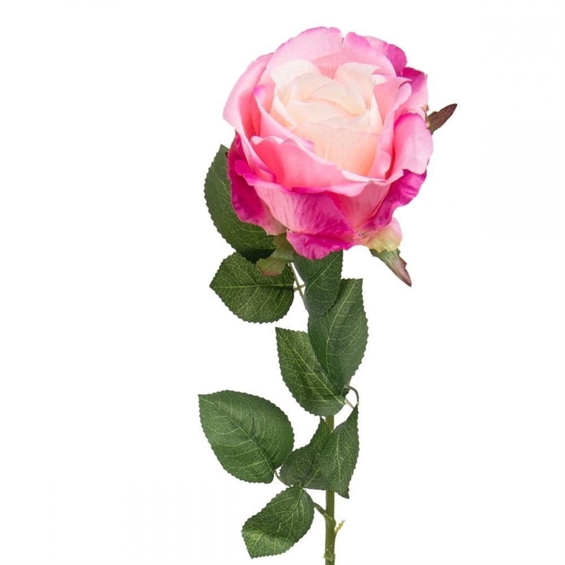 401/0332-1P Роза искусственая 1 голова h80см, розовая - фото 55655