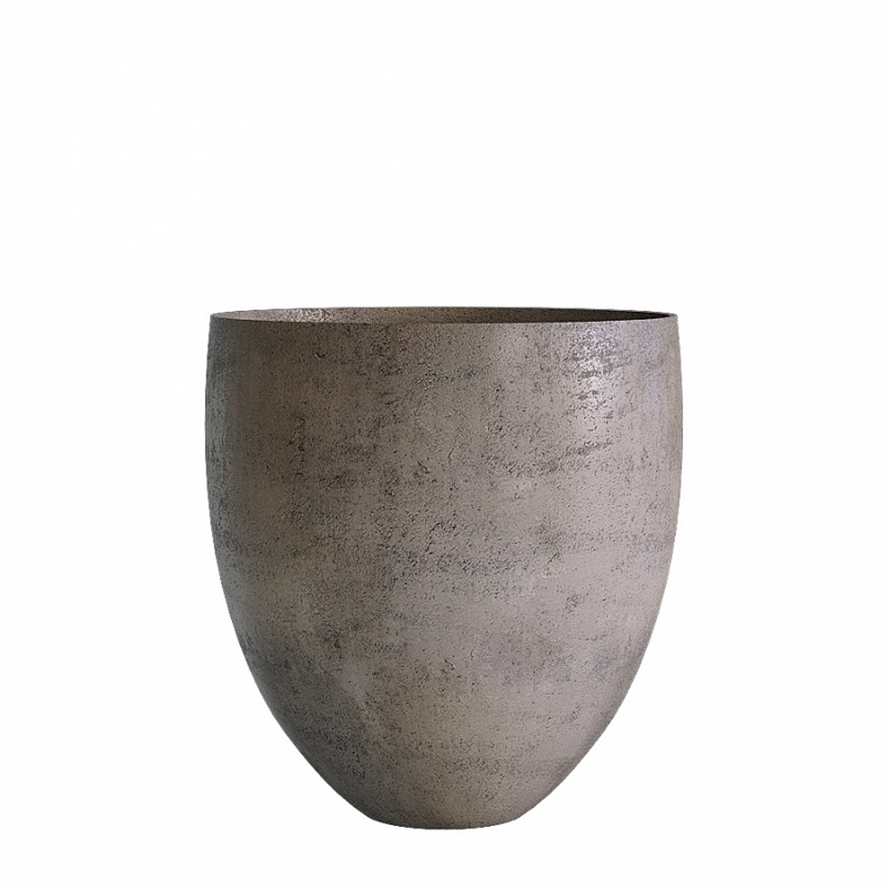 Кашпо CONCRETIKA BARREL SMOKEY GREY низкое 31571 - фото 61899