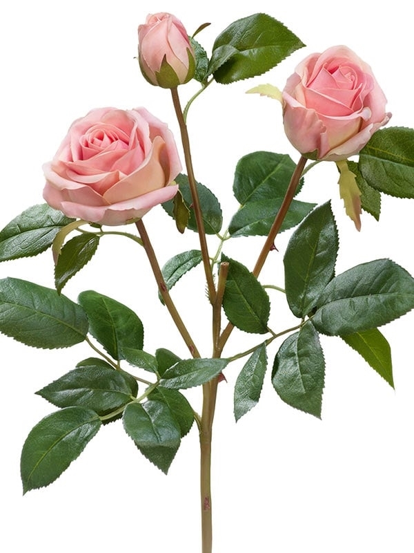Роза Флорибунда Мидл ветвь нежно-розовая (искусственная) Treez Collection - фото 65182