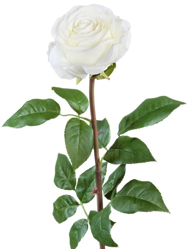 Роза Соло Нью большая белая (искусственная) Treez Collection - фото 65208