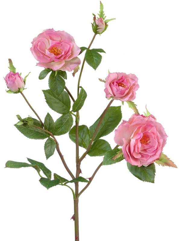 Роза Вайлд ветвь розовая (искусственная) Treez Collection - фото 65211