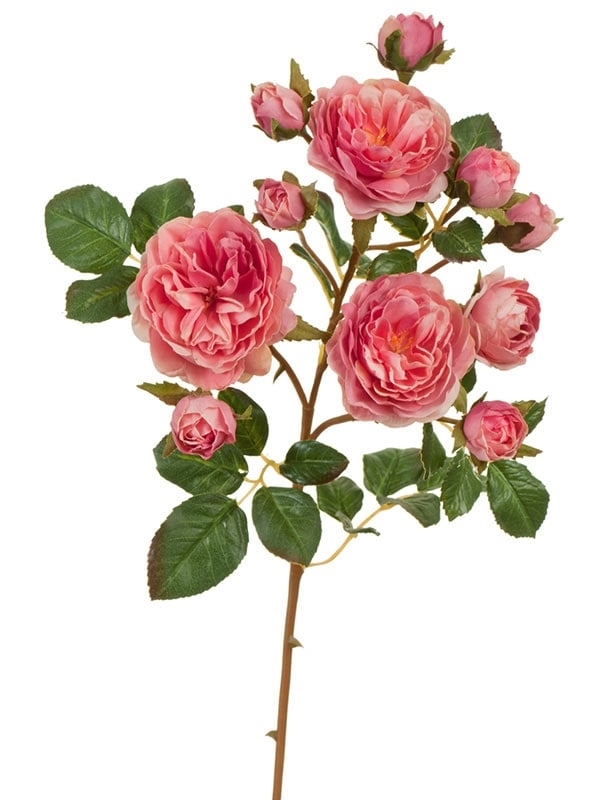 Роза Дэвид Остин ветка Спрей пастельно-розово-малиновая (искусственная) Treez Collection - фото 65292