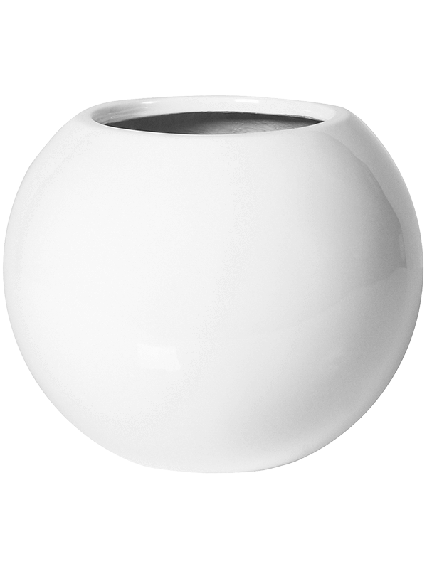Кашпо Fiberstone glossy white beth (Pottery Pots) - фото 66763
