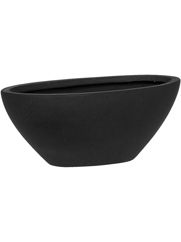 Кашпо Fiberstone matt black dorant овальное (Pottery Pots) - фото 66853