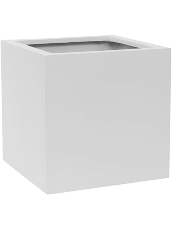 Кашпо Fiberstone matt white block (Pottery Pots) - фото 66860