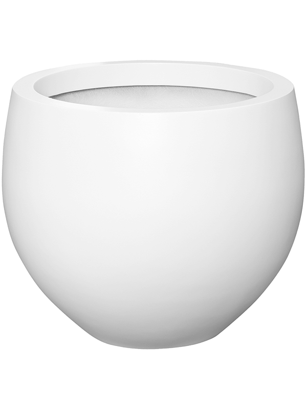 Кашпо Fiberstone matt white jumbo orb (Pottery Pots) - фото 66872