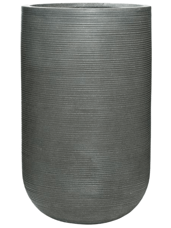Кашпо Fiberstone ridged dark grey cody horizontal высокий (Pottery Pots) - фото 66902