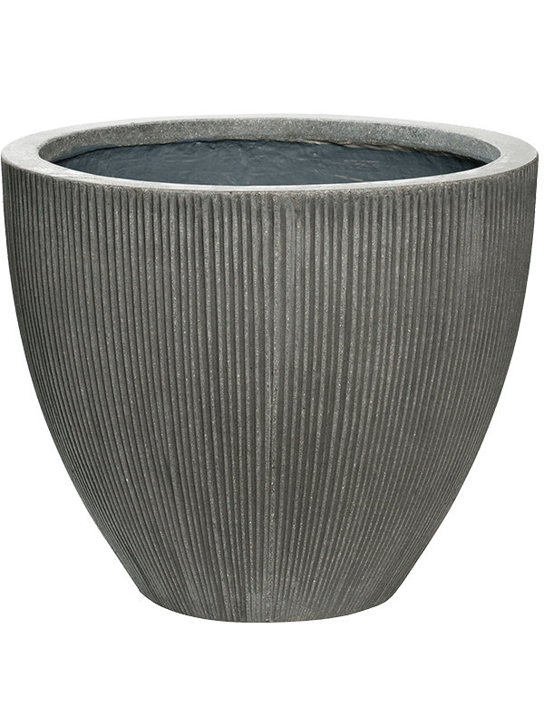 Кашпо Fiberstone ridged dark grey jesslyn (Pottery Pots) - фото 66904