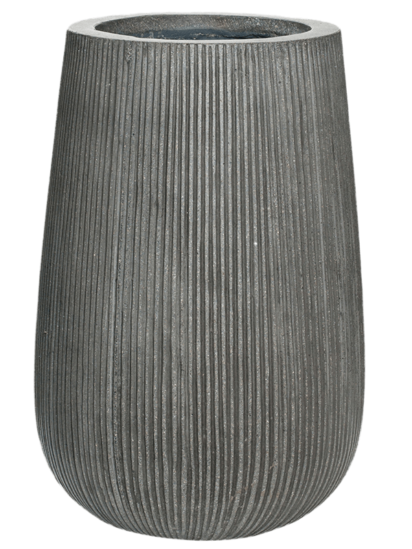 Кашпо Fiberstone ridged dark grey patt high (Pottery Pots) - фото 66905