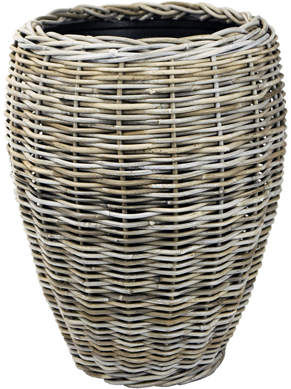 Кашпо Drypot rattan vase grey (Nieuwkoop Europe) - фото 69845