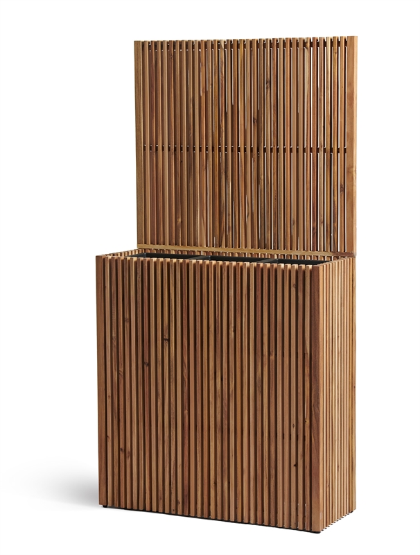 Кашпо TREEZ Effectory Timberline Высокий дивайдер со стенкой Тёмное дерево 38258 - фото 96762
