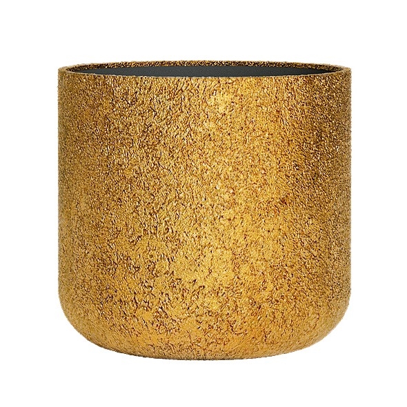 Кашпо CONCRETIKA TOPPER RICH GOLD низкое 38797 - фото 97523