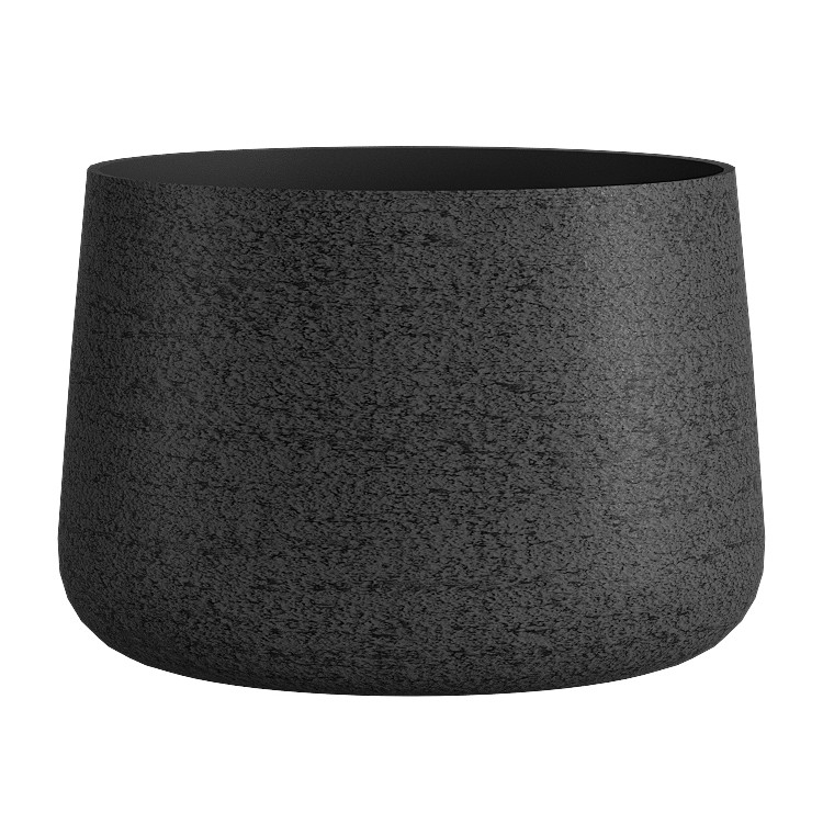 Кашпо CONCRETIKA CONE EROSIA BLACK низкое 31487 - фото 98096