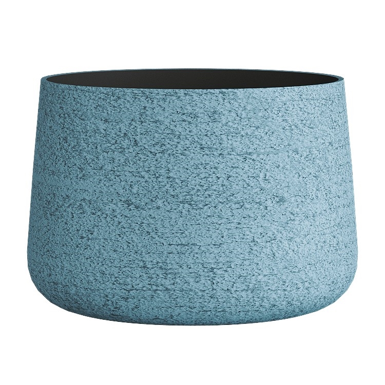 Кашпо CONCRETIKA CONE EROSIA BLUE низкое 31488 - фото 98097