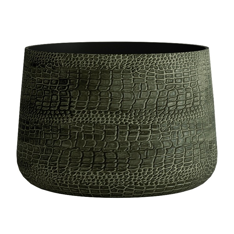 Кашпо CONCRETIKA CONE CAYMAN GREEN низкое 38593 - фото 98126