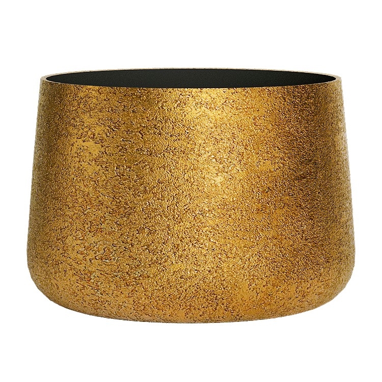 Кашпо CONCRETIKA CONE RICH GOLD низкое 38590 - фото 98129