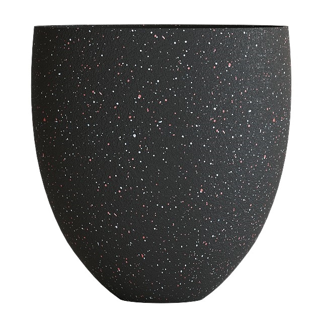 Кашпо CONCRETIKA BARREL EGG BLACK низкое 38466 - фото 98674
