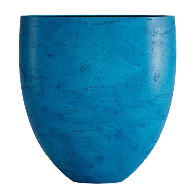 Кашпо CONCRETIKA BARREL COBALT BLUE низкое 23124 - фото 98681