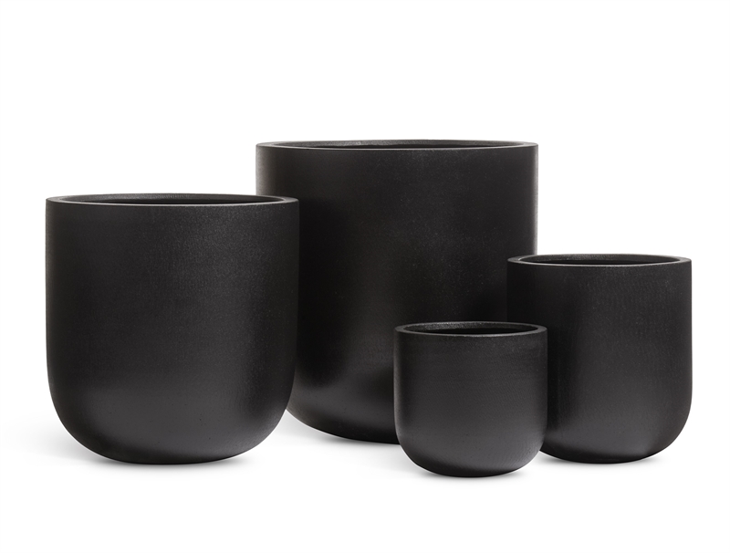 Кашпо TREEZ ERGO Hard Rock Цилиндрическая Чаша Антрацит 39095 - фото 99771