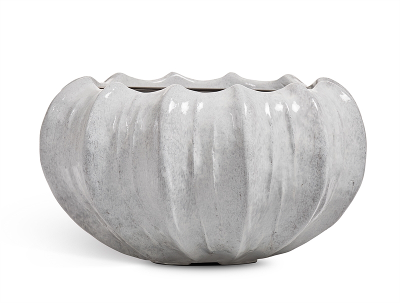 Кашпо TREEZ Effectory Aura Низкая Design-чаша Жемчужный лак 39252 - фото 99775