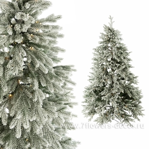 Ель искусственная заснеженная с лампочками "Версальская" (ПЭ), D140xH210 см 41251