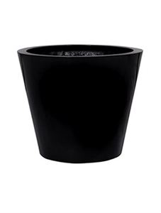 Кашпо Fiberstone glossy black bucket (Pottery Pots)