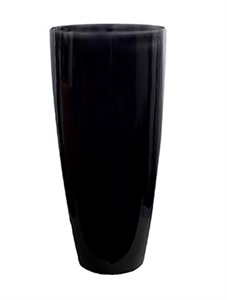Кашпо Fiberstone glossy black dax (Pottery Pots)