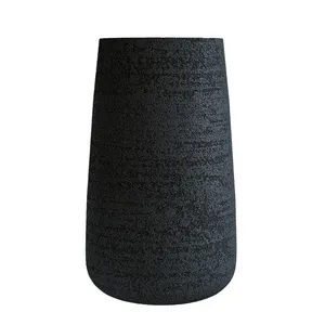 Кашпо CONCRETIKA CONE EROSIA BLACK высокое 22607