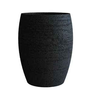 Кашпо CONCRETIKA OVAL EROSIA BLACK 22814