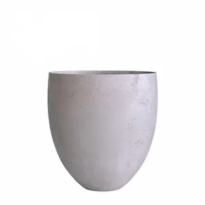 Кашпо CONCRETIKA BARREL CONCRETE WHITE низкое 23129