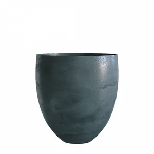 Кашпо CONCRETIKA BARREL OCEAN GREEN низкое 23142