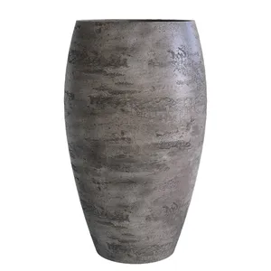 Кашпо CONCRETIKA OVAL CONCRETE GREY DARK высокое 23196