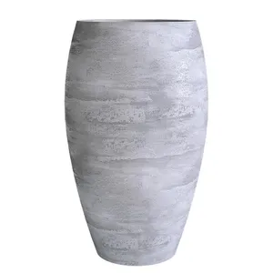 Кашпо CONCRETIKA OVAL CONCRETE GREY LIGHT высокое 23197