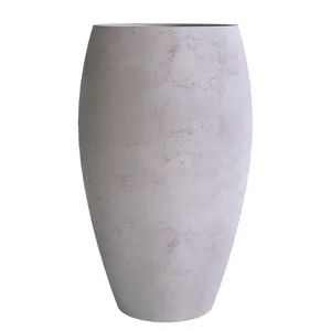 Кашпо CONCRETIKA OVAL CONCRETE WHITE высокое 23199