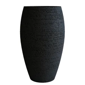 Кашпо CONCRETIKA OVAL EROSIA BLACK высокое 23202