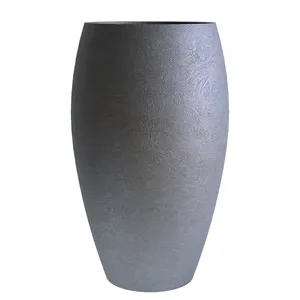 Кашпо CONCRETIKA OVAL PREMIUM GREY высокое 23214