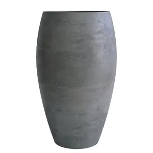 Кашпо CONCRETIKA OVAL SMOKEY BLUE высокое 23220