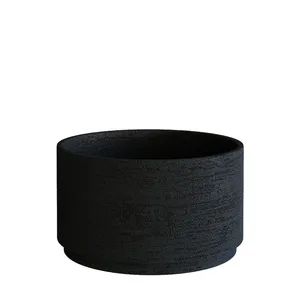 Кашпо CONCRETIKA CYLINDER XL EROSIA BLACK 23516