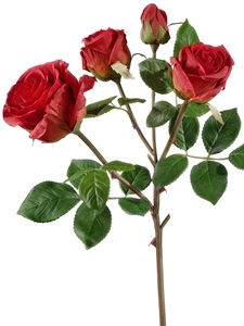 Роза Флорибунда ветвь красная 3цв (искусственная) Treez Collection